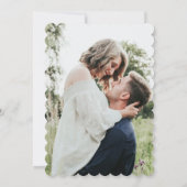 Invitation Mariage photo Scallop Edge Gold Green Agate (Dos)