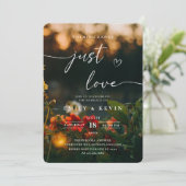 Invitation Mariage Photo Script Floral Romantique (Debout devant)