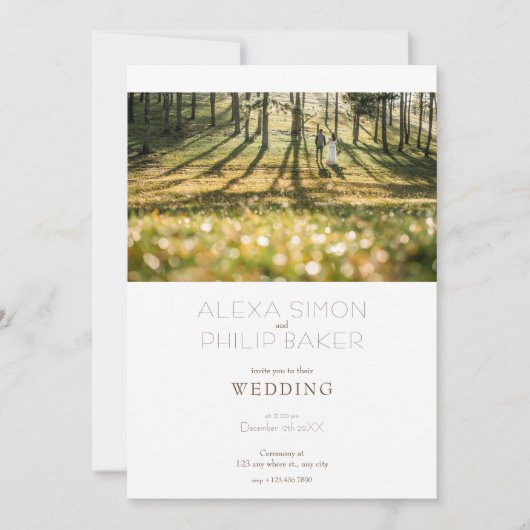 Invitation Mariage photo simple (Devant)