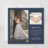 Invitation Mariage photo simple de Navy White (Devant)