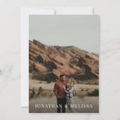 Invitation Mariage photo simple de typographie noire officiel (Dos)