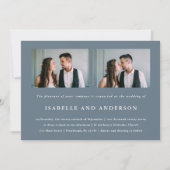 Invitation Mariage photo simple Dusty Blue Two (Devant)