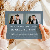 Invitation Mariage photo simple Dusty Blue Two