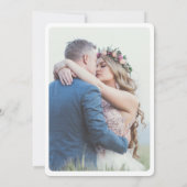 Invitation Mariage photo simple élégant noir et blanc (Dos)