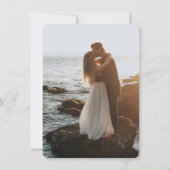 Invitation Mariage photo simple en argent métallique et noir (Dos)