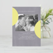 Invitation Mariage photo simple en béton gris jaune (Debout devant)