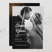 Invitation Mariage photo simple en noir et blanc (Devant / Derrière)