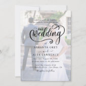 Invitation Mariage photo simple en noir et blanc (Devant)