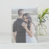 Invitation Mariage photo simple en noir et blanc (Debout devant)