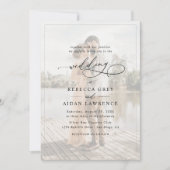 Invitation Mariage photo simple en noir et blanc (Devant)