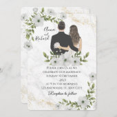 Invitation Mariage photo simple en noir et blanc (Devant / Derrière)