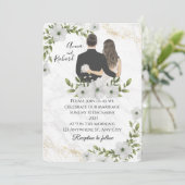 Invitation Mariage photo simple en noir et blanc (Debout devant)