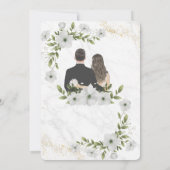 Invitation Mariage photo simple en noir et blanc (Dos)