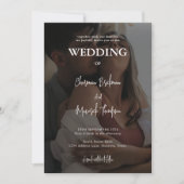 Invitation Mariage photo simple en noir et blanc (Devant)