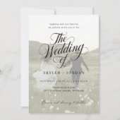 Invitation Mariage photo simple en noir et blanc (Devant)