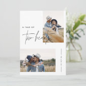 Invitation Mariage photo simple en noir et blanc moderne (Debout devant)