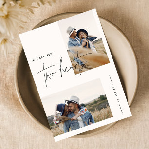 Invitation Mariage photo simple en noir et blanc moderne