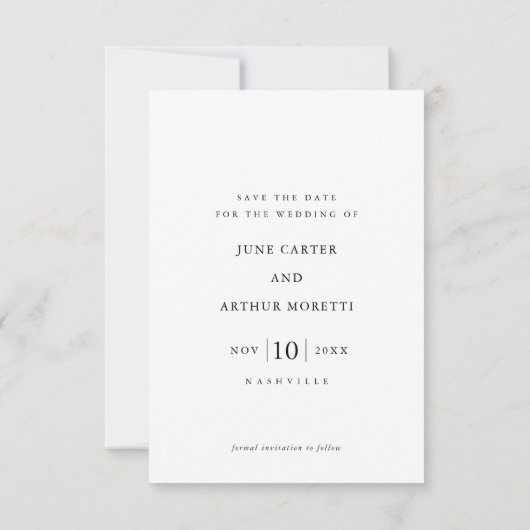 Invitation Mariage photo simple Enregistrer la date (Dos)