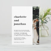 Invitation Mariage photo simple et droit moderne (Debout devant)
