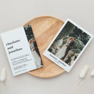 Invitation Mariage photo simple et droit moderne