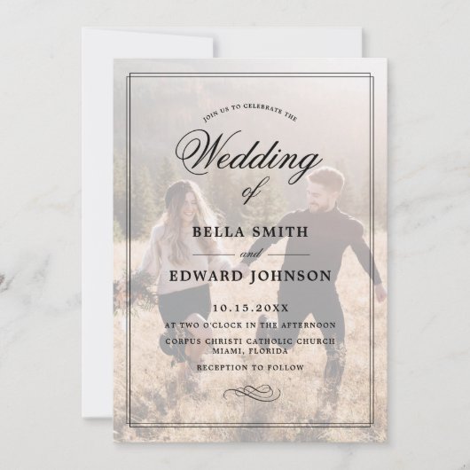 Invitation Mariage photo simple et élégant (Devant)