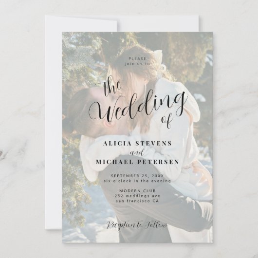 Invitation Mariage photo simple et élégant (Devant)