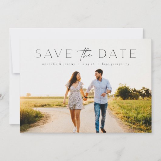 Invitation Mariage photo simple et moderne Enregistrer la dat (Devant)