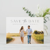 Invitation Mariage photo simple et moderne Enregistrer la dat (Debout devant)