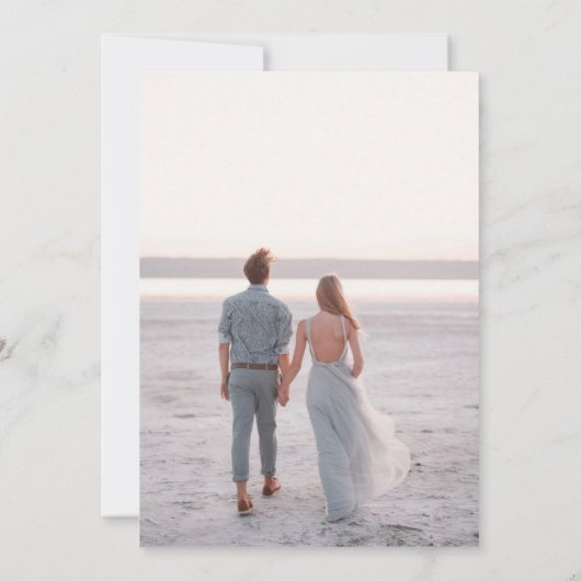 Invitation Mariage photo simple Gras Serif (Dos)