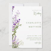 Invitation Mariage photo simple Lavande verte (Devant)