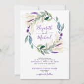 Invitation Mariage photo simple Lavender Purple Floral (Devant)