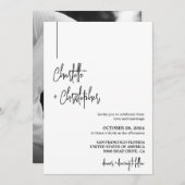 Invitation Mariage photo simple minimaliste moderne élégant (Devant / Derrière)