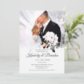 Invitation Mariage photo simple moderne (Debout devant)