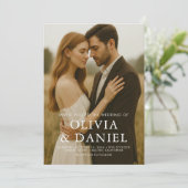 Invitation Mariage Photo Simple Moderne (Debout devant)