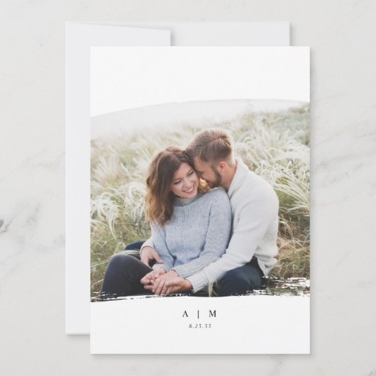 Invitation Mariage photo simple moderne élégant (Dos)