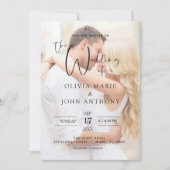 Invitation Mariage Photo Simple Moderne Élégant (Devant)