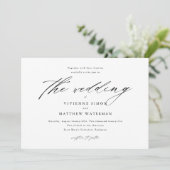 Invitation Mariage photo simple moderne noir et blanc (Debout devant)