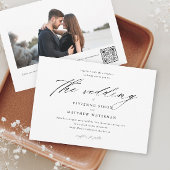 Invitation Mariage photo simple moderne noir et blanc