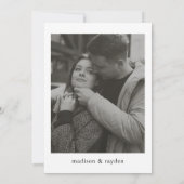 Invitation Mariage photo simple monogramme minimaliste classi (Dos)