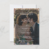 Invitation Mariage photo simple noir blanc superposé (Devant)