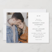 Invitation Mariage photo simple noir et blanc élégant (Devant)