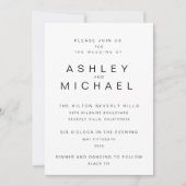 Invitation MARIAGE photo simple NOIR ET BLANC MODERNE (Devant)