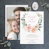 Invitation Mariage photo simple rose pâle rose rose