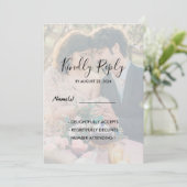 Invitation Mariage photo simple rustique élégant RSVP (Debout devant)