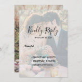 Invitation Mariage photo simple rustique élégant RSVP (Devant / Derrière)