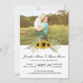 Invitation Mariage photo simple tournesols (Devant)