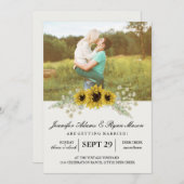 Invitation Mariage photo simple tournesols (Devant / Derrière)