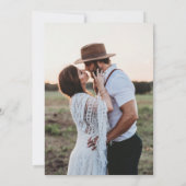 Invitation Mariage photo simple vert Couple (Dos)