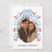 Invitation Mariage photo Sweet Cherry Watercolor (Dos)