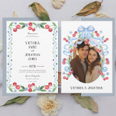 Invitation Mariage photo Sweet Cherry Watercolor